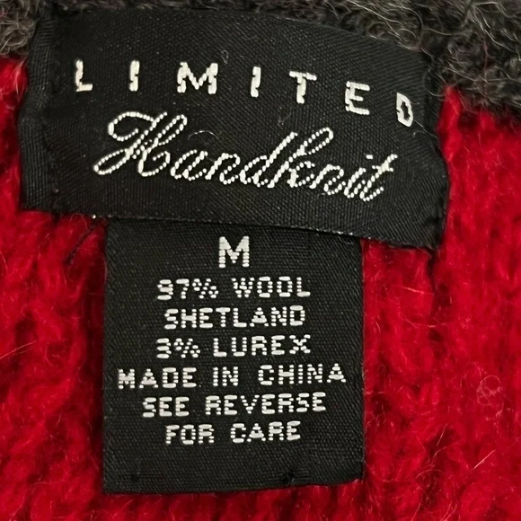 LIMITED Vintage Wool Sleeveless Button Down Skier V- Neck Sweater Vest Size M - Picture 9 of 9